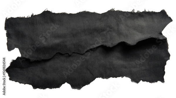 Obraz Torn black paper isolated on white background