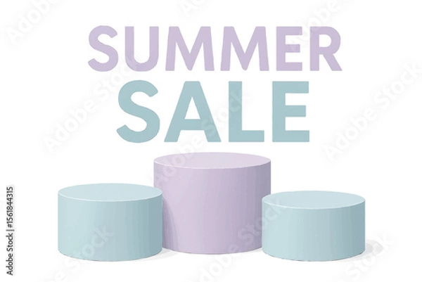 Fototapeta Summer Sale with Product Display Stands Promotion Marketing Retail