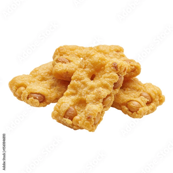 Fototapeta Golden Fried Peanut Snacks with Crispy Texture, Delicious and Appetizing.