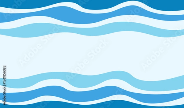 Obraz Wavy retro groovy banner. Ocean waves background