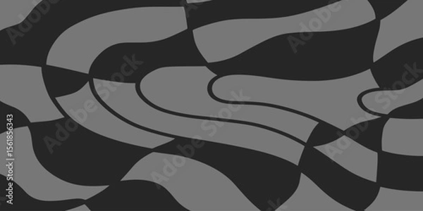 Obraz Twisted distorted retro groovy banner background