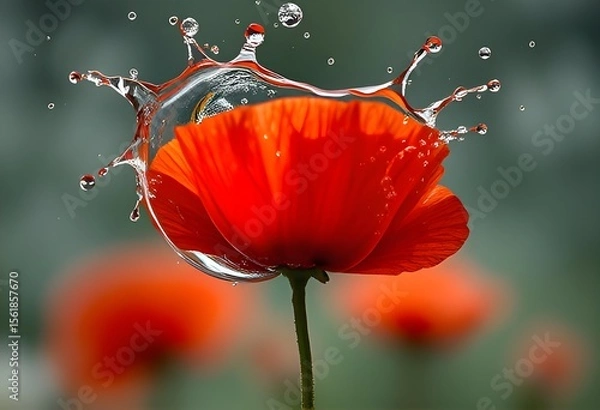 Obraz red poppy flower