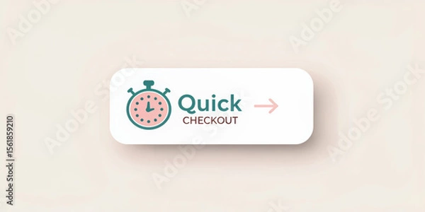 Obraz Button for quick checkout with timer graphic.