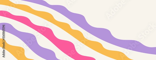Obraz Twisted distorted retro groovy banner background