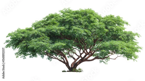 Fototapeta Green Tree with Lush Foliage  Isolated on Transparent Background

