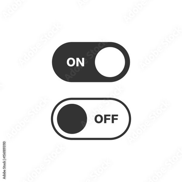 Fototapeta Toggle switch buttons vector icon