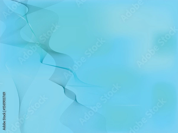 Obraz Soft Blue Abstract Background with Flowing Gradient Lines