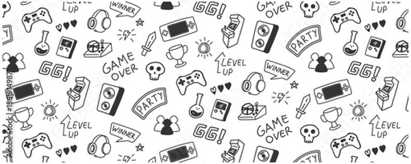 Obraz game device doodle pattern