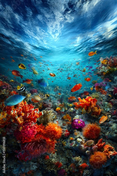 Obraz This stunning scene captures the beauty and serenity of ocean life.