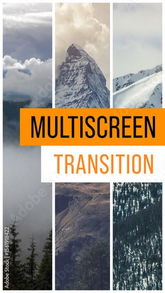 Fototapeta Triple Split Multi Screen Transition Vertical