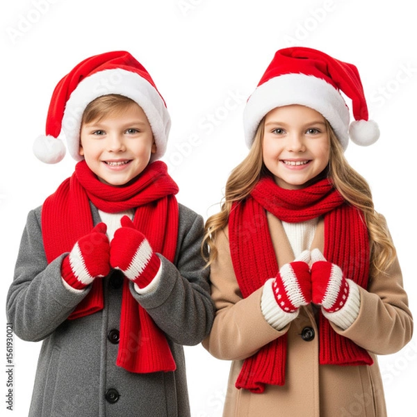 Fototapeta Boy with girl isolated on transparent background