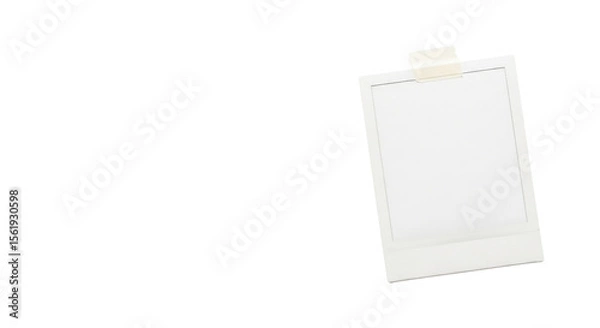 Obraz Blank instant photo frame with adhesive tape on white background
