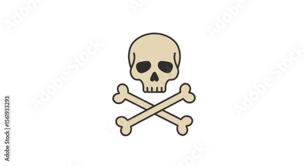 Obraz Skull and crossbones symbol on white background