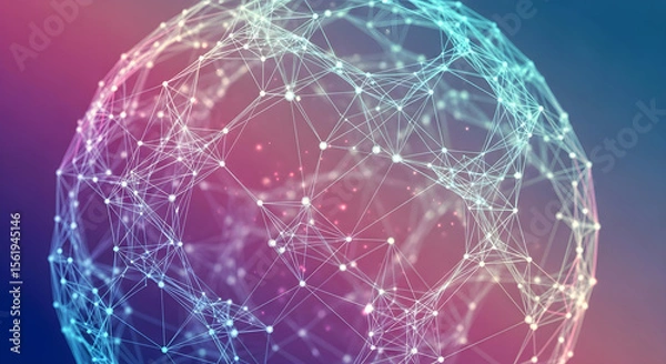 Fototapeta abstract blue sphere with reflection