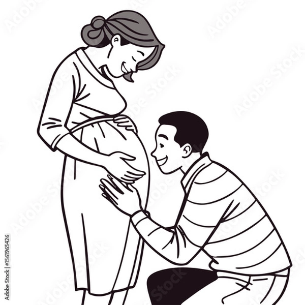 Obraz This emotional illustration captures a tender moment where a young couple shares a quiet yet meaningful connection, reflecting mutual love, empathy, and vulnerability.