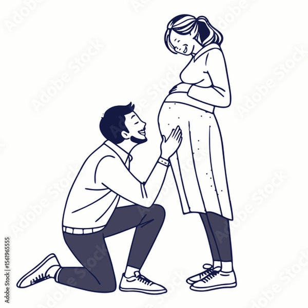 Obraz A heartwarming moment of love is captured as a young man proposes to his partner in a romantic setting, symbolizing trust and deep emotional connection.