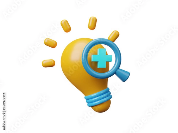Fototapeta Positive thinking icon isolated on transparent background, integrity, Empathy. Vision. Features icons for positive thinking, mindset, happiness, motivation, inspiration and more. 3d rendering