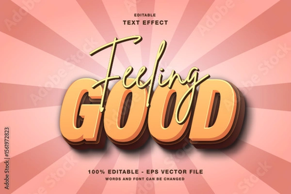 Fototapeta Feeling Good Groovy 3D Editable Text Effect