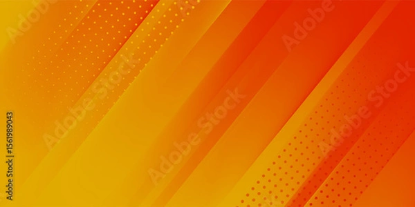 Fototapeta Abstract orange gradient background, with trendy geometric graphic design. Simple minimal square and dots halftone yellow and orange gradient pattern background