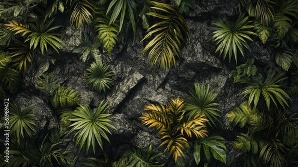 Obraz Authentic textures of plants and stones to inspire landscape designs