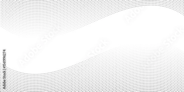 Fototapeta Abstract halftone gray dots gradient on white background, Curved twisted slanting design or waved lines pattern, Templates for business cards, brochures, posters, covers.
