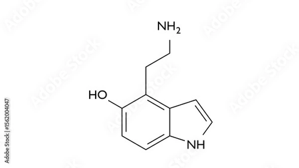 Fototapeta faefhi molecule, structural chemical formula, ball-and-stick model, isolated image serotonin receptor modulator