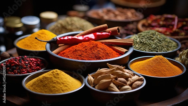 Obraz indian spices on shop