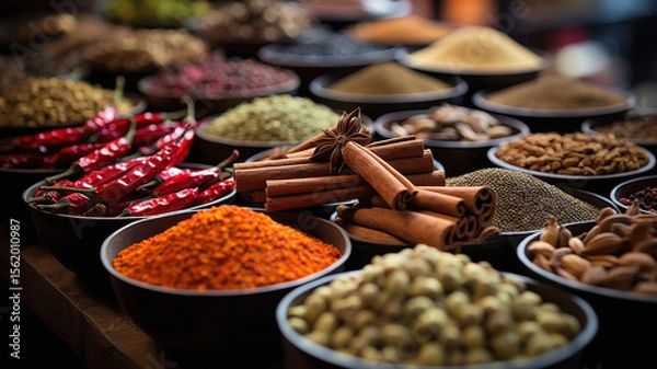 Obraz indian spices on shop