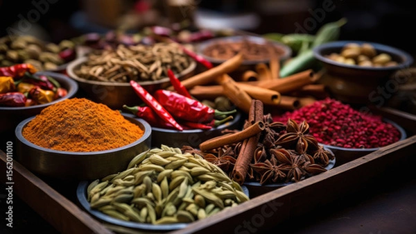 Obraz indian spices on shop