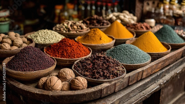 Obraz indian spices on shop