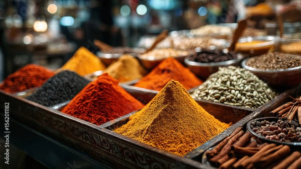 Obraz indian spices on shop
