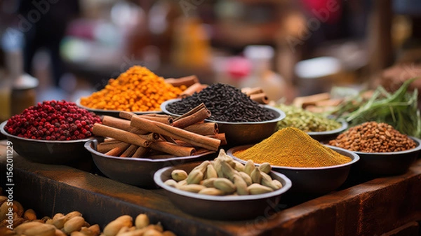 Obraz indian spices on shop