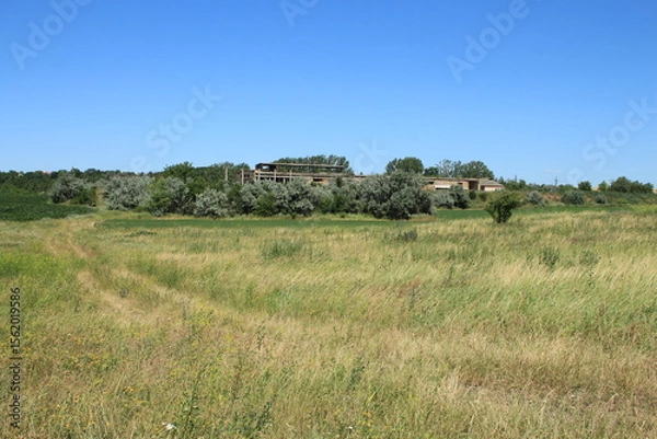 Obraz A house in a field