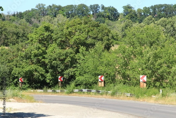 Obraz A road with trees on the side