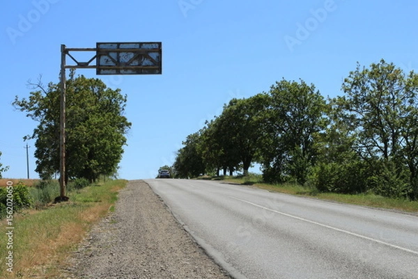 Obraz A road with trees on the side