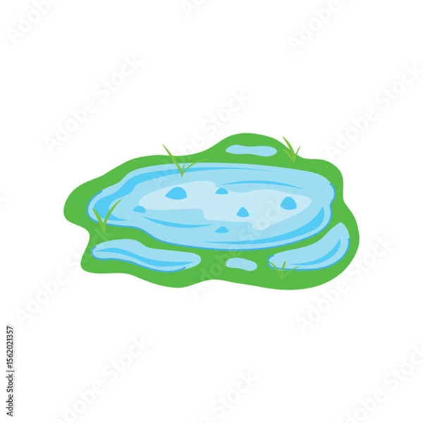 Obraz wet puddle cartoon vector illustration