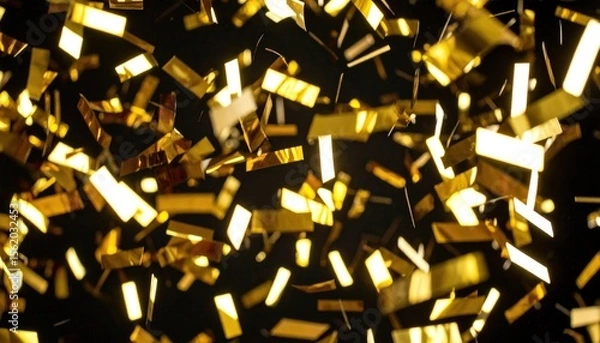 Obraz Gold Confetti Explosion with Celebration Background.