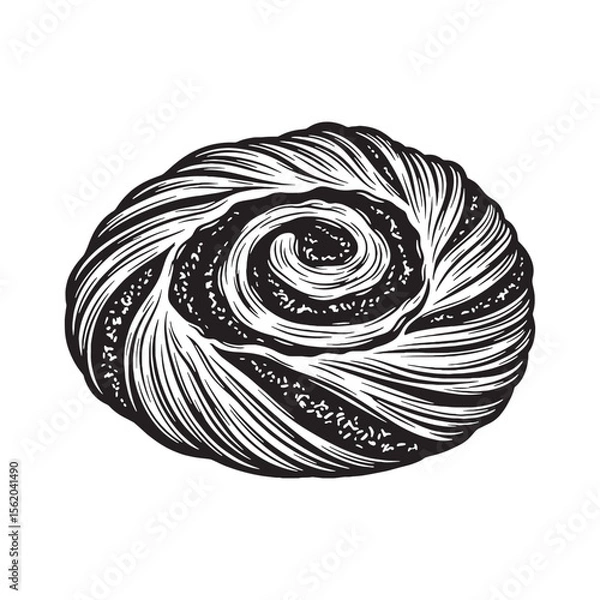 Obraz A bakery icon in motion – Danish pastry silhouette shaped into soft Danish pastry vector – Danish pastry illustration

