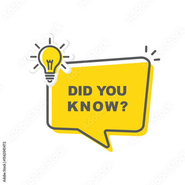 Obraz Did You Know, label, design with light bulb. 