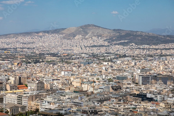 Obraz The panoramic view of Athens from a hill in sunny day