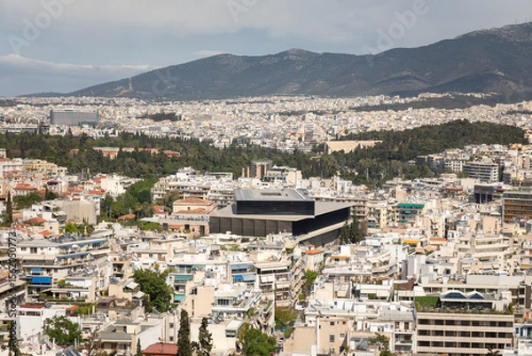 Obraz The Acropolis Museum in Athens, view from a hill