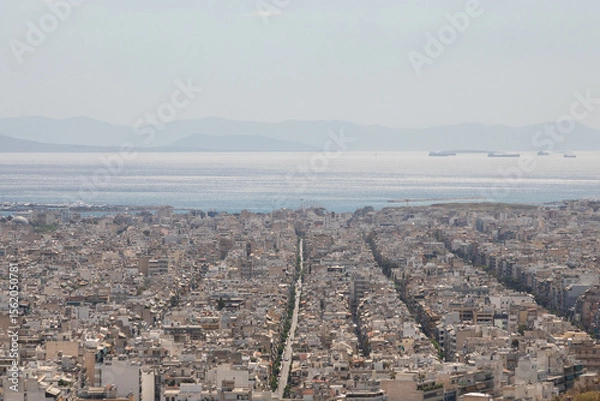 Obraz The panoramic view of Athens from a hill in sunny day