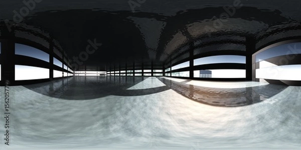 Fototapeta HDRI, environment map, spherical panorama, equidistant projection, production room, factory premises,
3D rendering