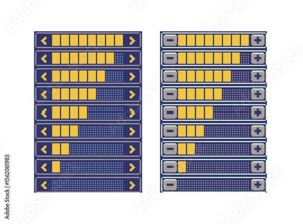 Fototapeta Volume sounds button, interface, pixel art design retro 80s console gaming app, flat style, old school computer graphic design, 8-bit sprite, video game assets, vector illustration.