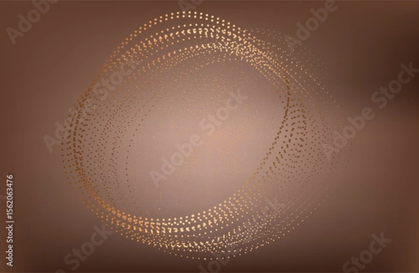 Obraz Gold abstract waves background. Golden curve lines vector illustration isolated on brown Luxury glitter shiny swirl. Connecting dots and lines. Big data visualization and Business .Vector illustration