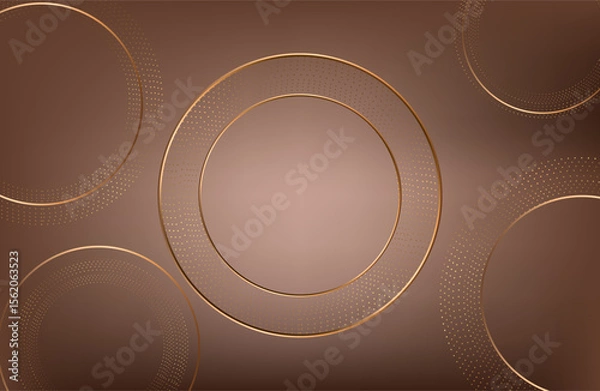 Obraz Premium background design with mocha mousse line pattern (texture) in luxury pastel color. Abstract horizontal vector template for business banner.dark brown background with golden brown circles. 