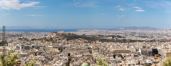 Obraz The panoramic view of Athens from a hill in sunny day