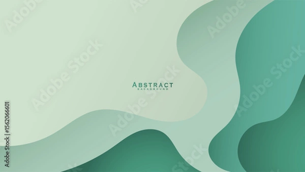 Fototapeta Green curves and ocean waves range from soft to dark vector background designs with flat style.