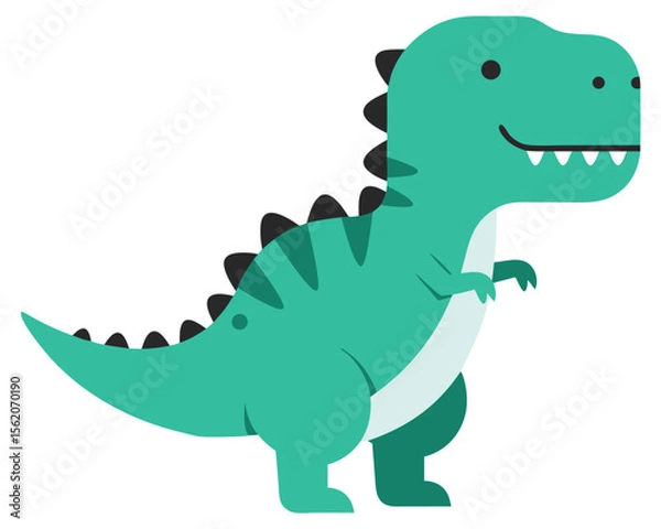 Obraz Fun and Playful Cartoon Rex Dinosaur for Childhood Imagination and Creative Activities