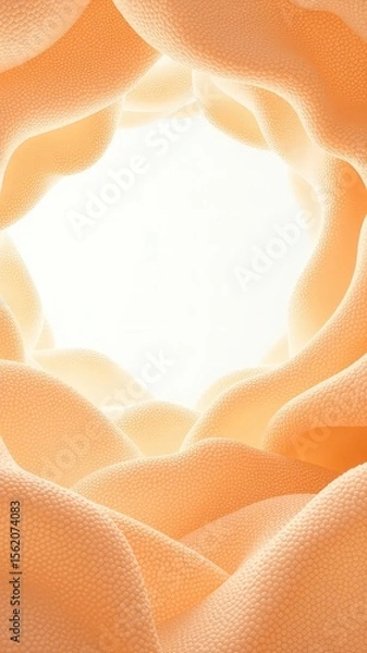 Obraz Abstract peach toned texture forming an undulating tunnel with a bright opening at the end